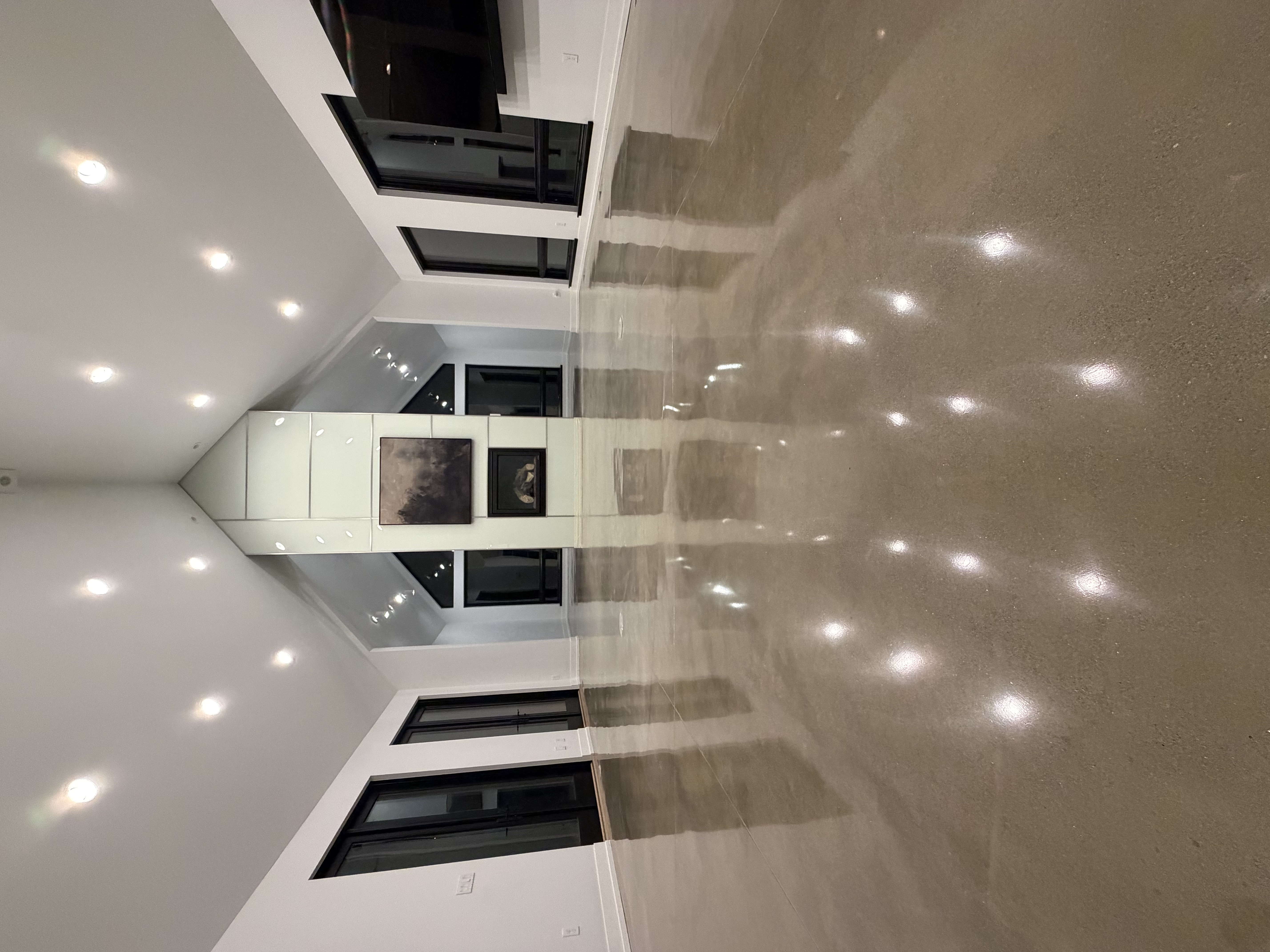 Residential polished concrete floor in modern home