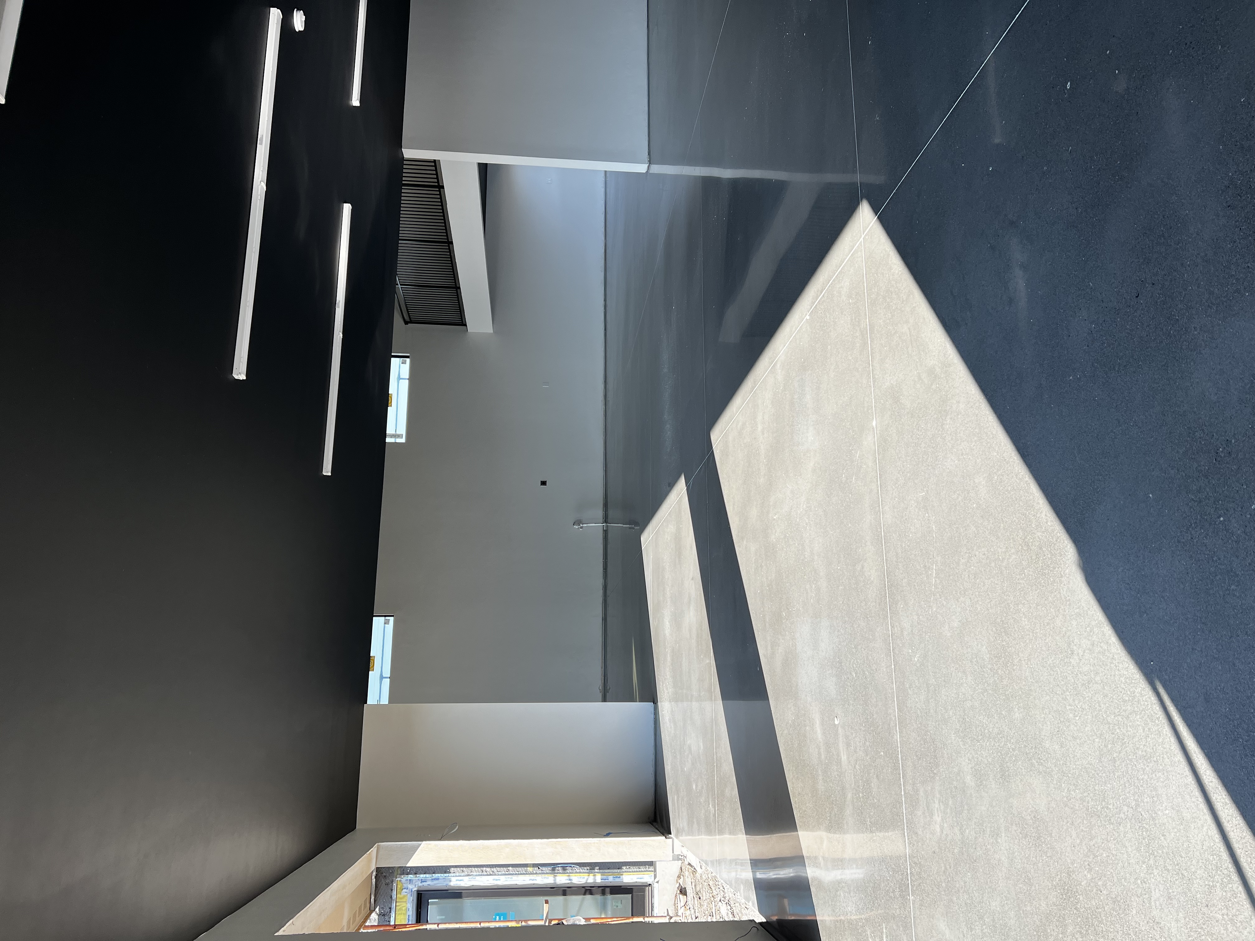 Commercial polished concrete floor with high-gloss finish